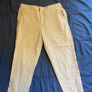 White Pinstriped Pants by Uniqlo